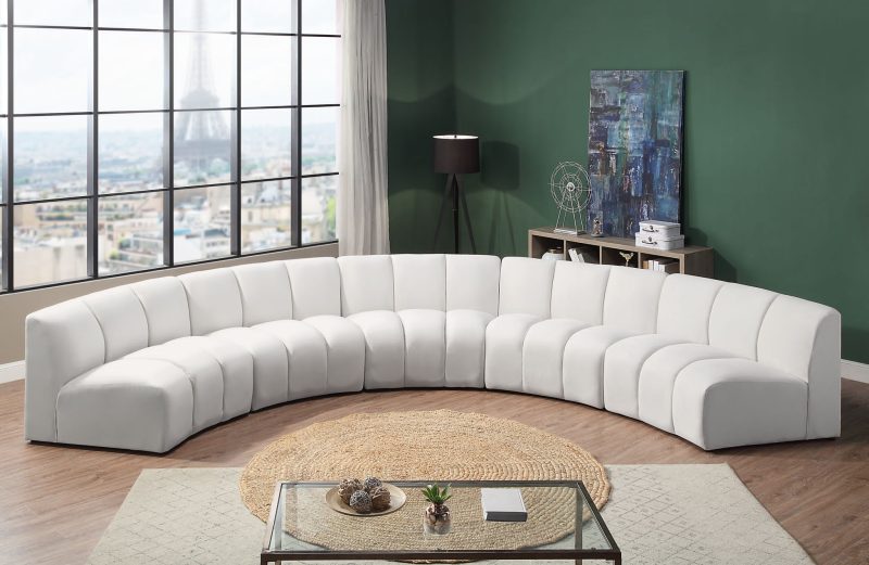 6032 white velvet seater **modular in size**